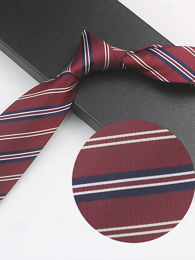Striped Silk Tie Paisley and Classic Men's Necktie
