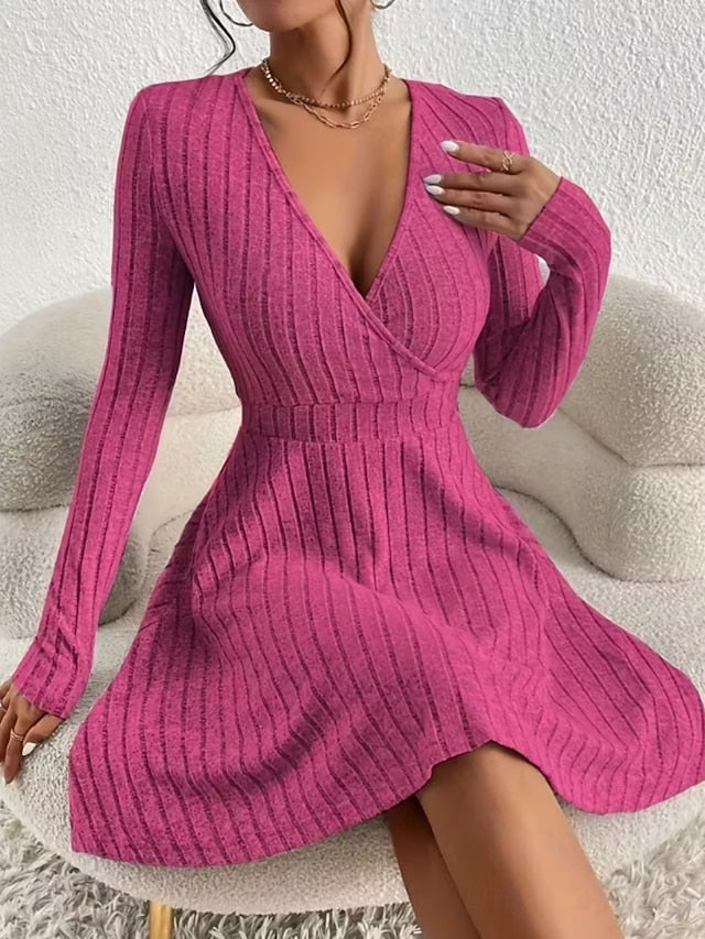 Women's Knee Length Dress Sweater Dress A Line Dress