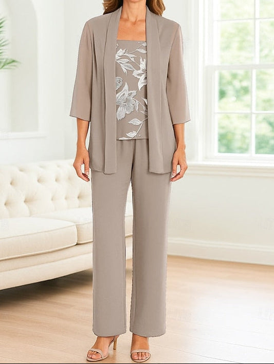 Piece Mother Elegant Dress Simple the Pantsuit of Bride 3