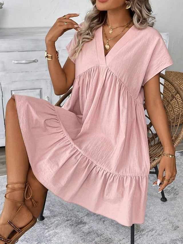 Women's Mini Dress A Line Dress Summer Dress Solid Color