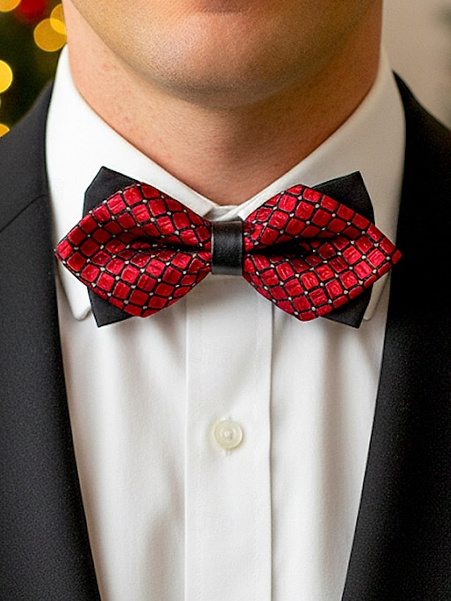 Bow Christmas Pattern Geometric with Men's Tie