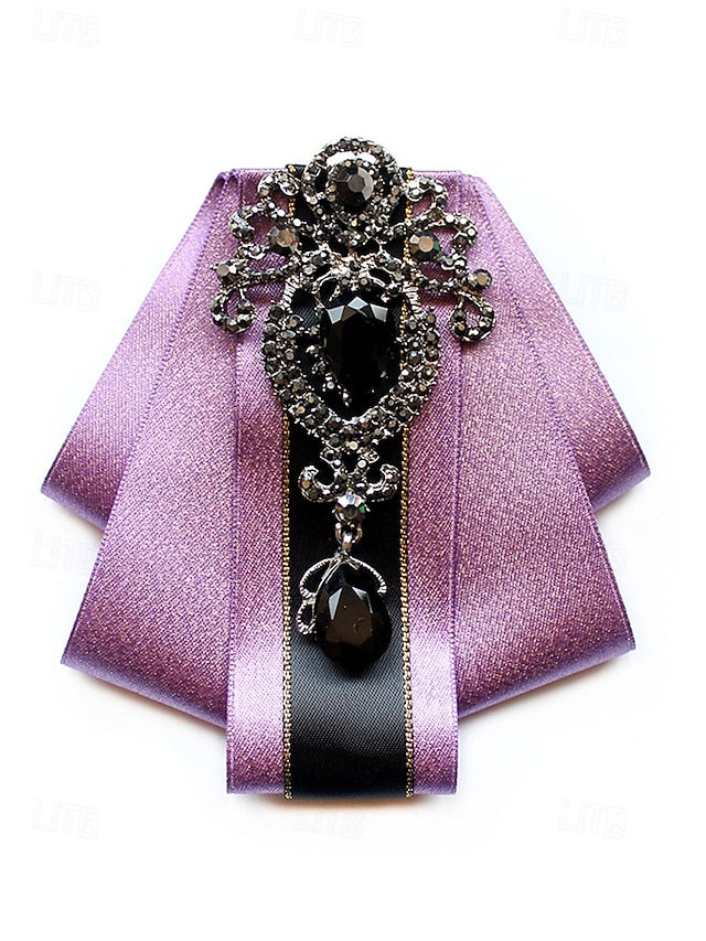 - Elegant Christmas Tie Diamond-Accent Satin Bow Men's