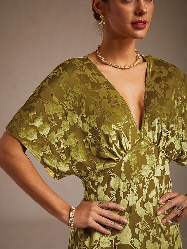 Women's Velvet Midi Dress Sheath Dress Elegant Party Party