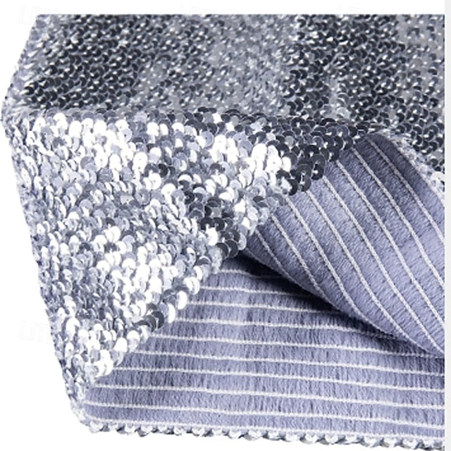 Retro Vintage 1980s Shiny Metallic Tube Top Disco Sequins Solid