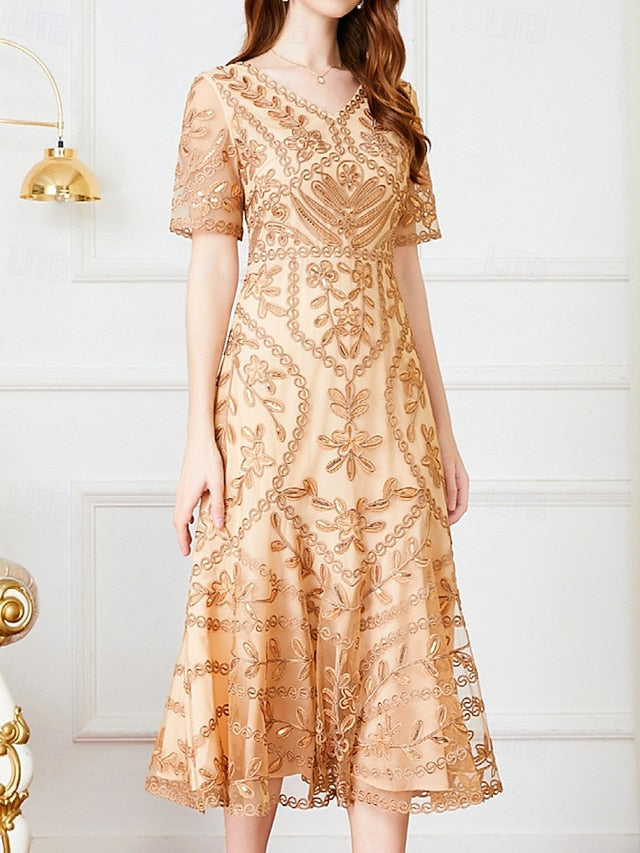 V Elegant Mother Dress A-Line the Vintage Party Bride of