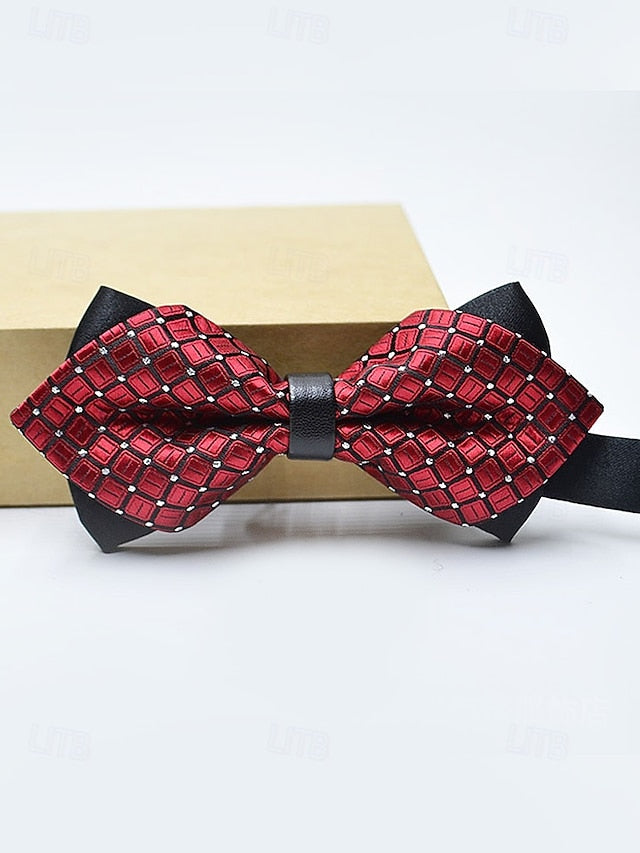 Men's Tie Bow with Christmas Pattern Geometric