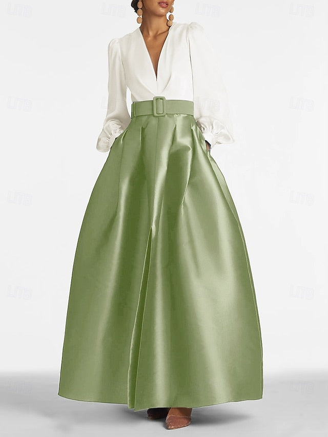 Guest Evening Dress High Formal Floor Split Gown A-Line Wedding