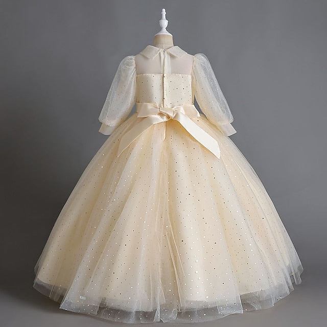 Solid Dress Flower Party Girl Color Girls' Kids Half