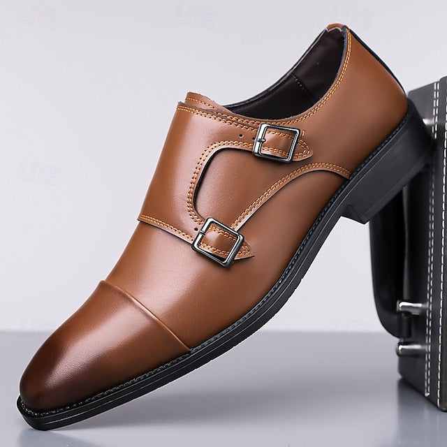 Monk – Strap Leather Elegant Shoes Double Men's