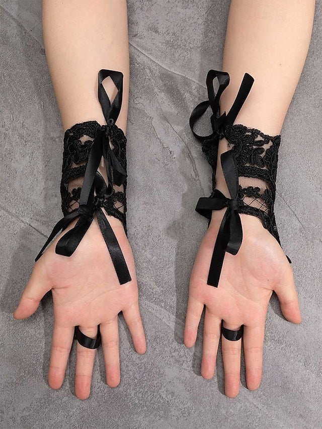 Wedding Lace White Vintage Gloves Fingerless Bridal – Elegant