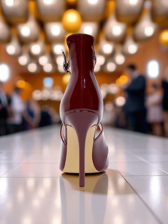 Leather - Purple Women's Heels Strappy Patent Stiletto