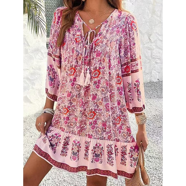 Women's Mini Dress Shift Dress Casual Outdoor Beach Loose