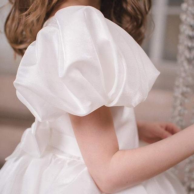 Party Girl Flower Kids Color Girls' Dress Solid Long