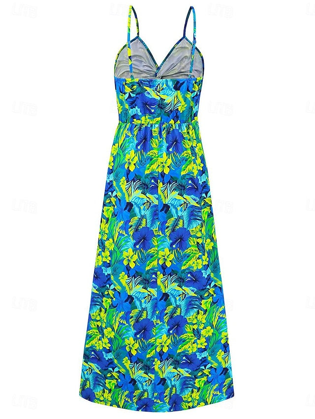 Women's Casual Dress Swing Dress Slip Dress Floral Leaf