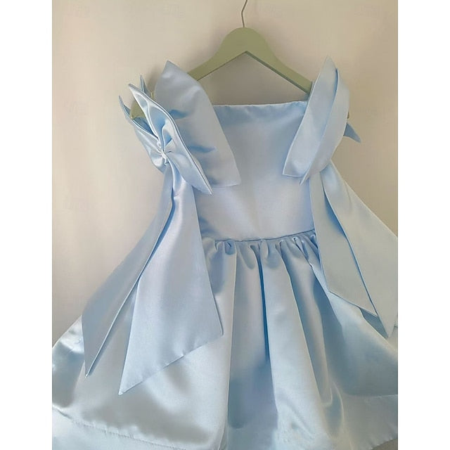 Girl Color Girls' Solid Flower Kids Party Dress