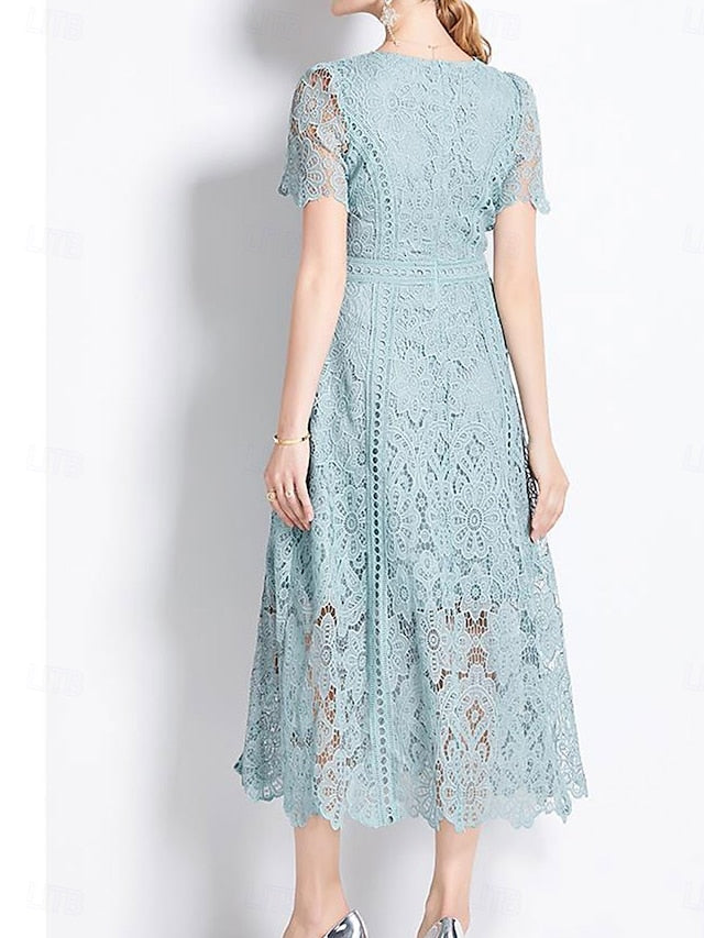 Length Dress Bride of Tea Neck Crew Mother the Elegant