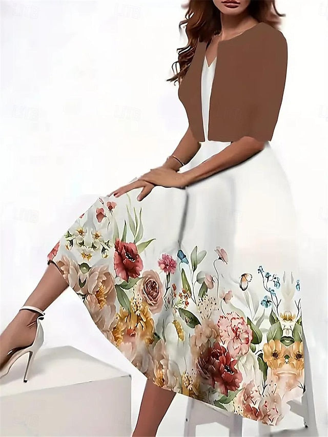 Women's Dress Set Casual Dress Swing Dress Print Dress