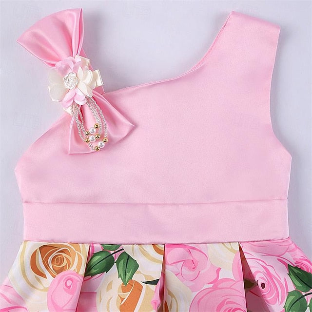 Easter Sleeveless Girls' Flower Dress 3D Summer Party
