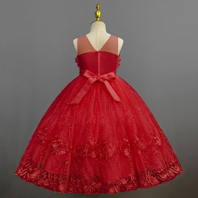 Flower Solid Kids Girl Girls' Dress Colored