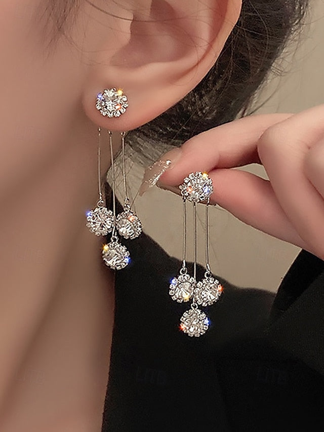 Earrings – Dangle Women Elegant Sparkling Crystal for