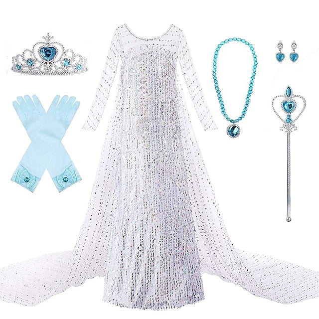 Girls' Dress Elsa Movie Girl Princess Flower Frozen