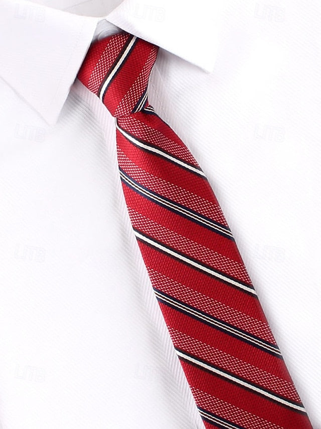 and Zip - Pre-Tied Classic Stripes Men's Ties Narrow