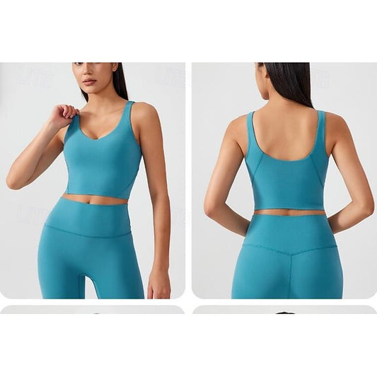 Women's Yoga Crop Tank Top Sports Bra Underwear Medium