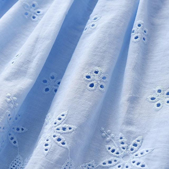 Dresses Solid Sleeveless Summer Kids Color Cotton Princess