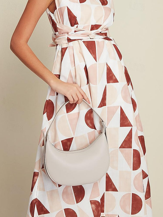 Shoulder Bag Crescent Stylish - Elegant Women&#39;s White