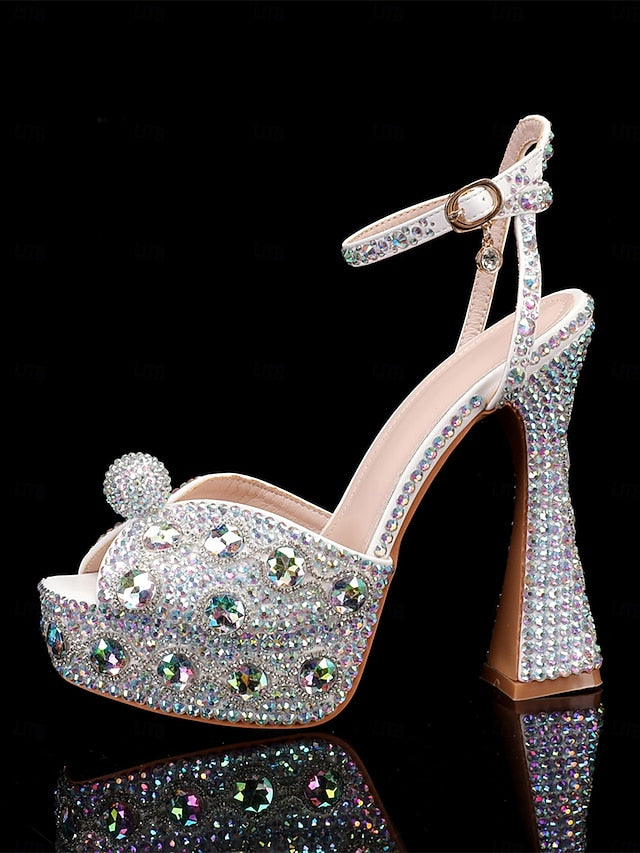 Crystal-Embellished Women's with Sandals Platform Glamorous