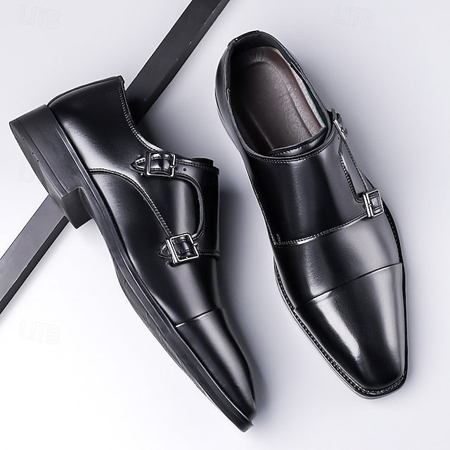 Monk – Strap Leather Elegant Shoes Double Men's