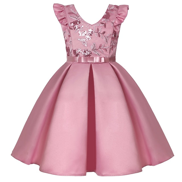 Sleeveless Formal Party Dress Girls' Kids Color Solid