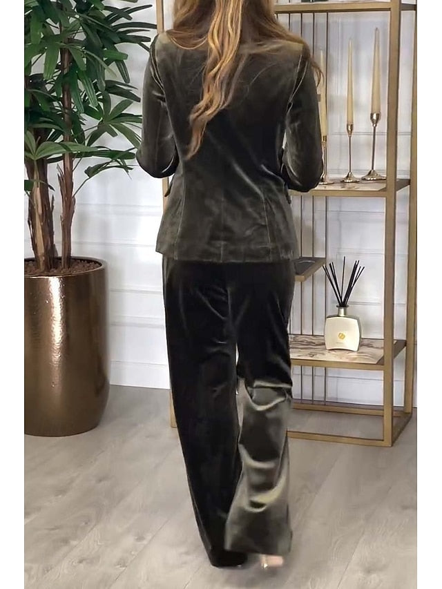 Women's Pants Sets Bolero Top Blazer Suits Long Sleeve