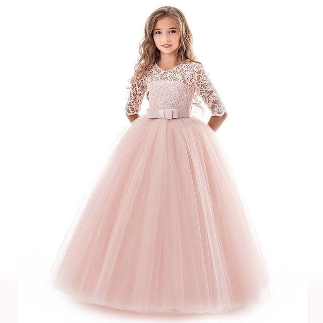 Girl Prom Flower Princess Years Kids Lace 3-13 Dress