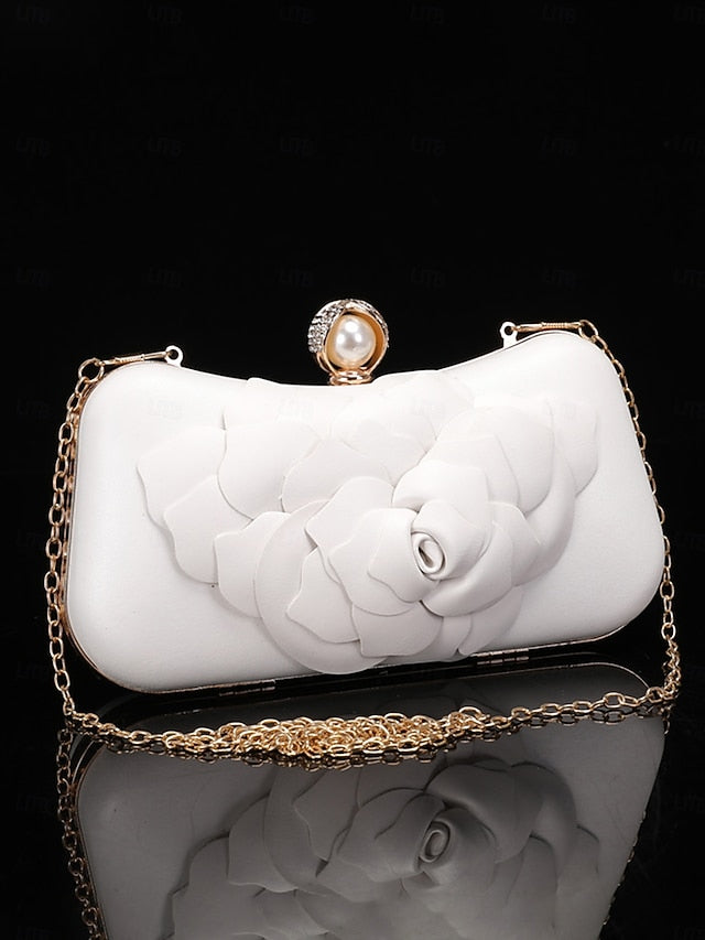 Clutch Bridal with Matching White Floral-Embellished – Shoes