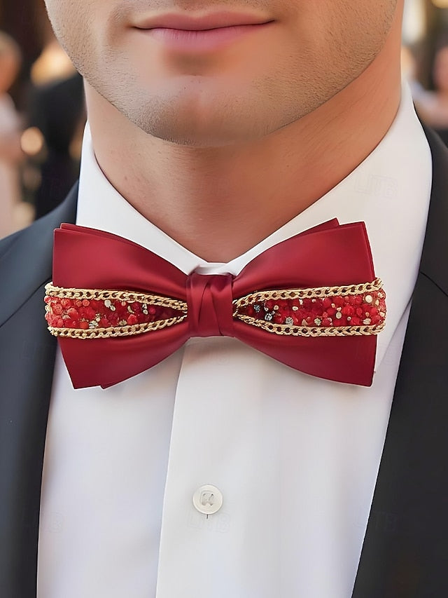 Red Men's Tie – Christmas Bow