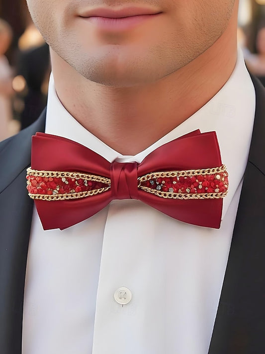 Red Men's Tie – Christmas Bow