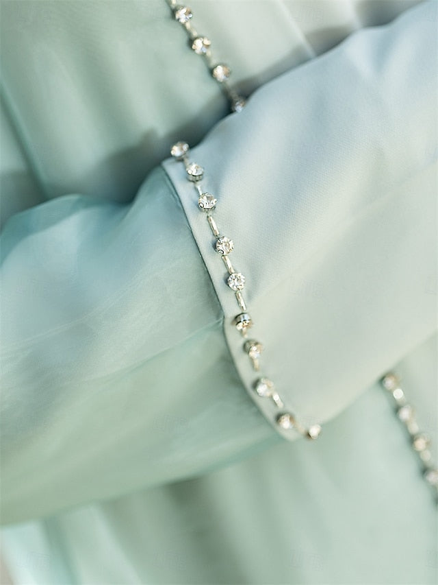 Elegant the of Vintage Mother Crew Bride Neck Dress Floor A-Line