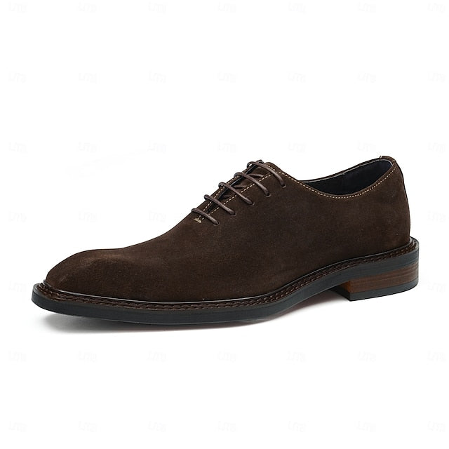 Cowhide Suede Oxford - Men's Genuine Leather Shoes