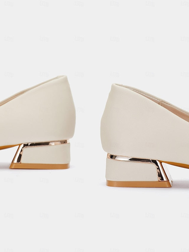 Embellished Pearl Heel - Flats Pointed Elegant Women's Low