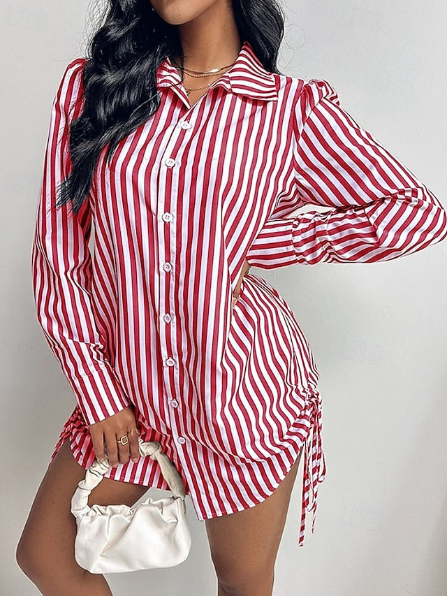 Women's Mini Dress Shirt Dress Casual Dress Elegant Fashion
