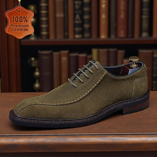Men's Classic Shoes Suede Leather Derby - Genuine Cowhide