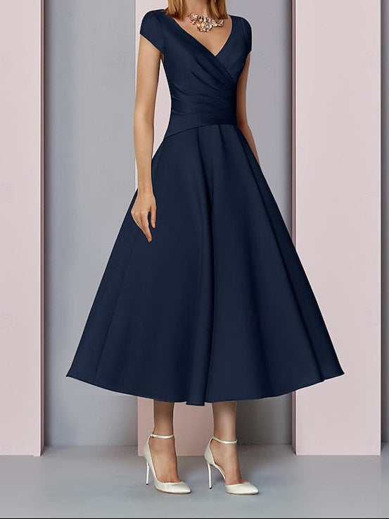 the Dress of Neck Mother Elegant Guest Wedding Bride A-Line V