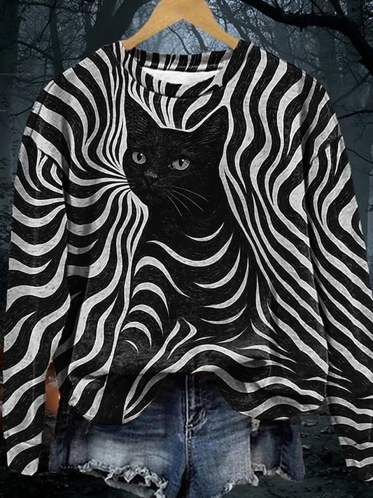 Women's Pullover Sweatshirts Cat Fashion Streetwear Classic