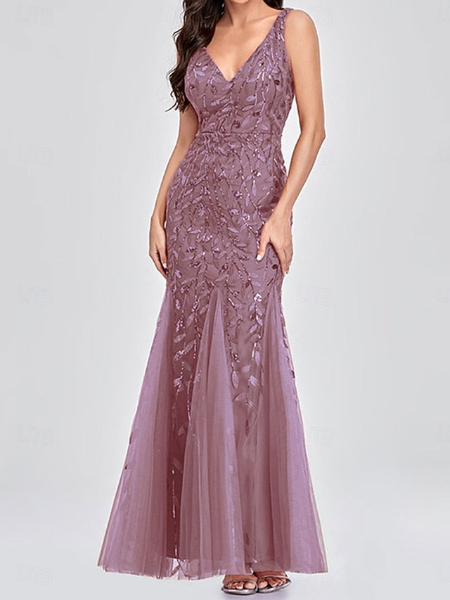 Bride Neck Mother V Floor Dress of Party the Elegant