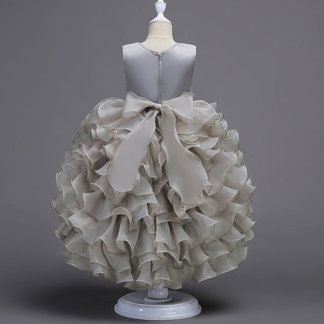 Ruffle Party Floral 4-13 Summer Dress Kids Girls' Wedding