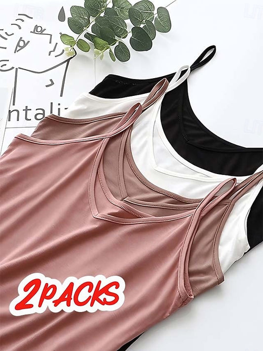 Women's Camisole Tank Top Solid Color Plain Daily