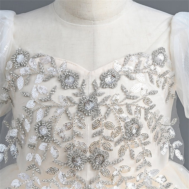 Girls' Kids Color Girl Solid Party Flower Dress