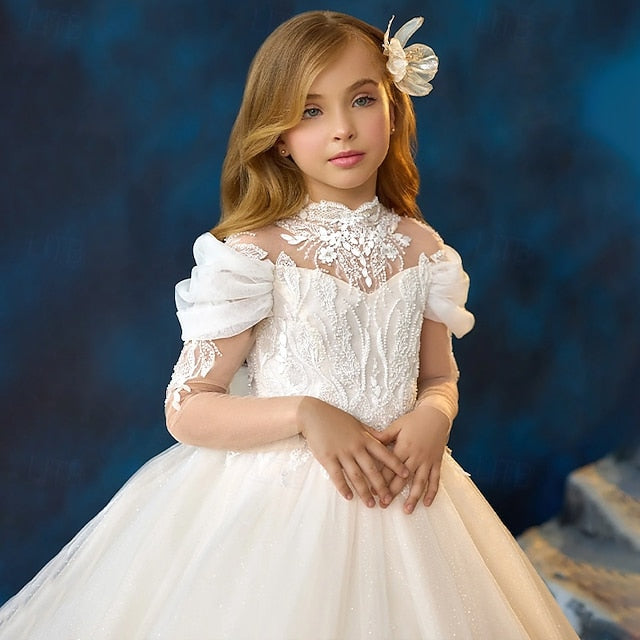 First Girls' Communion Flower Girl Party Dress Kids