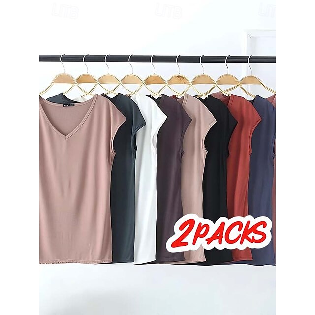 Women's Blouse Solid Color Stylish Casual Short Sleeve V